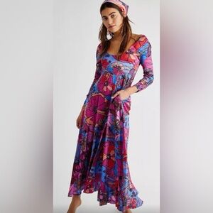 Free People First Dates Floral Multicolor Maxi Dress